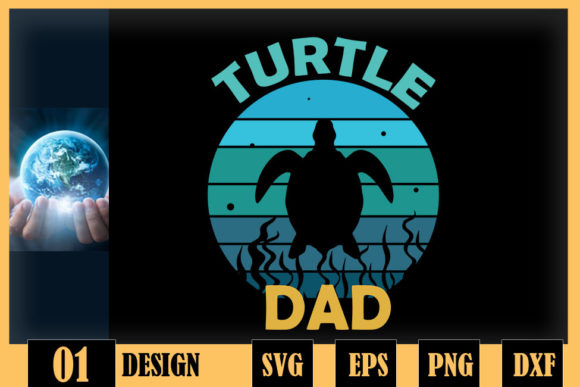 Turtle Dad Vintage Retro Father's Day Design Review